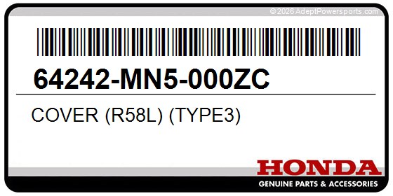 Honda 64242-MN5-000ZC Cover (R58l) (Type3)