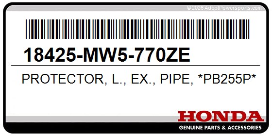 Honda 18425-MW5-770ZE Protector, L., Ex., Pipe, *Pb255p*, (Pearl, Coronado, Blue)