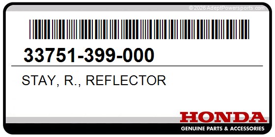 Honda 33751-399-000 Stay, R., Reflector