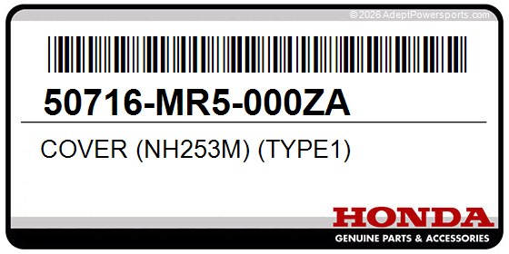 Honda 50716-MR5-000ZA Cover (Nh253m) (Type1)