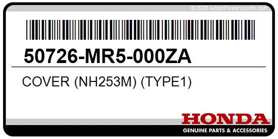 Honda 50726-MR5-000ZA Cover (Nh253m) (Type1)