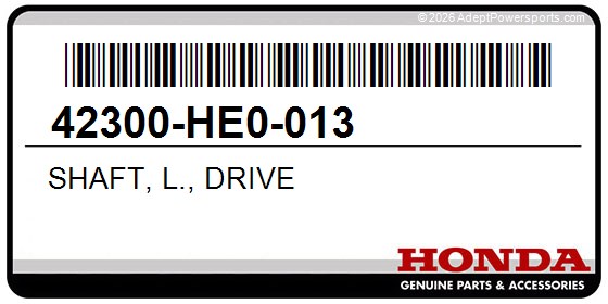 Honda 42300-HE0-013 Shaft, L., Drive