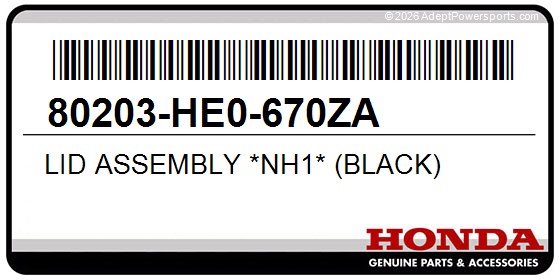 Honda 80203-HE0-670ZA Lid Assembly *Nh1* (Black)