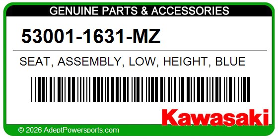 Kawasaki 53001-1631-MZ Seat, Assembly, Low, Height, Blue