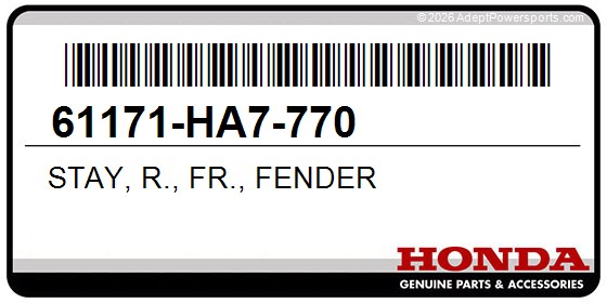 Honda 61171-HA7-770 Stay, R., Fr., Fender