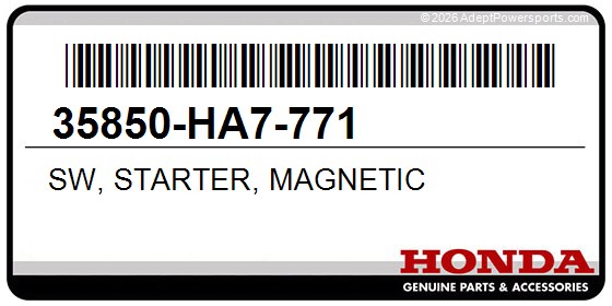 Honda 35850-HA7-771 Sw, Starter, Magnetic