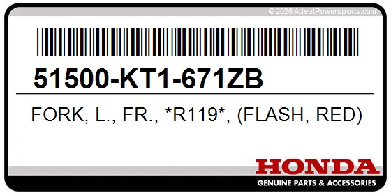 Honda 51500-KT1-671ZB Fork, L., Fr., *R119*, (Flash, Red)