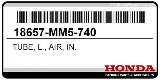 Honda 18657-MM5-740 Tube, L., Air, In.