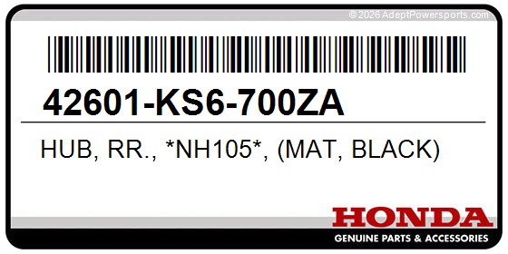 Honda 42601-KS6-700ZA Hub, Rr., *Nh105*, (Mat, Black)