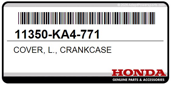 Honda 11350-KA4-771 Cover, L., Crankcase