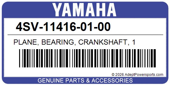 Yamaha 4SV-11416-01-00 Plane, Bearing, Crankshaft, 1