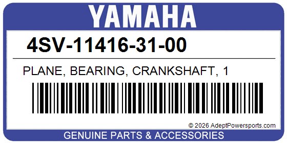 Yamaha 4SV-11416-31-00 Plane, Bearing, Crankshaft, 1