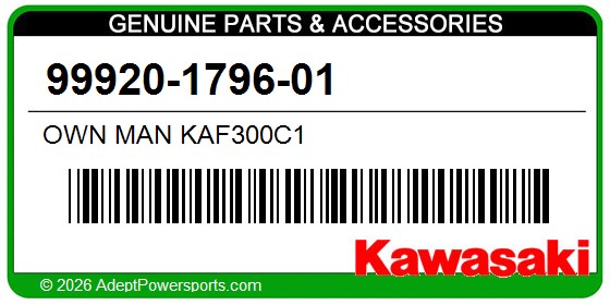 Kawasaki 99920-1796-01 Own Man Kaf300c1