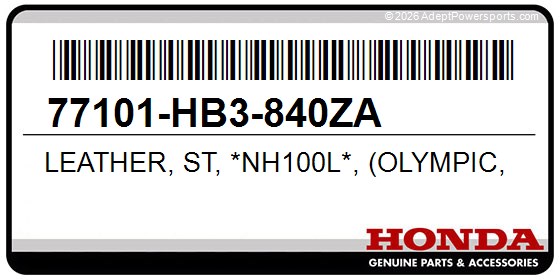 Honda 77101-HB3-840ZA Leather, St, *Nh100l*, (Olympic, Gray)