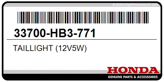 Honda 33700-HB3-771 Taillight (12V5w)