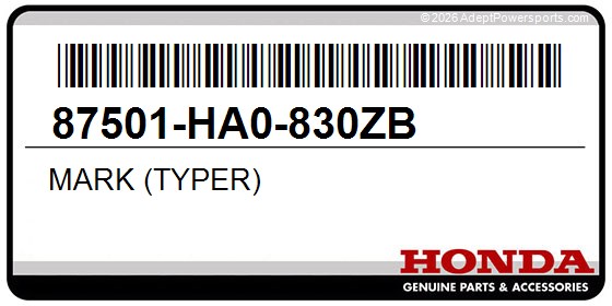 Honda 87501-HA0-830ZB Mark (Typer)