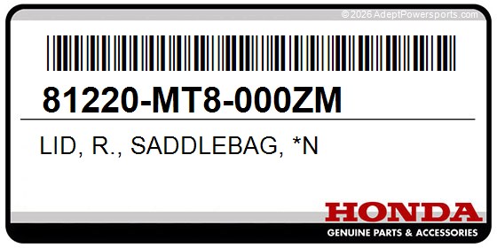 Honda 81220-MT8-000ZM Lid, R., Saddlebag, *N