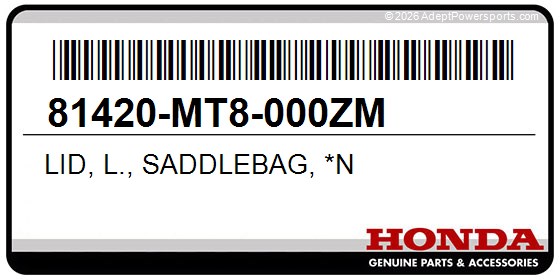 Honda 81420-MT8-000ZM Lid, L., Saddlebag, *N