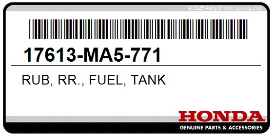 Honda 17613-MA5-771 Rub, Rr., Fuel, Tank