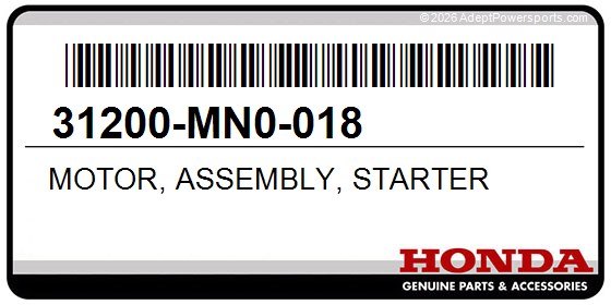 Honda 31200-MN0-018 Motor, Assembly, Starter