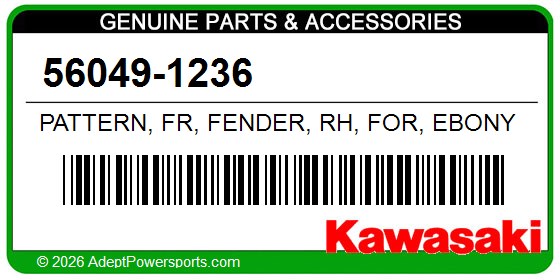 Kawasaki 56049-1236 Pattern, Fr, Fender, Rh, For, Ebony