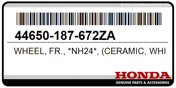 Honda 44650-187-672ZA Wheel, Fr., *Nh24*, (Ceramic, White)