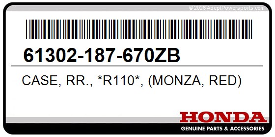 Honda 61302-187-670ZB Case, Rr., *R110*, (Monza, Red)