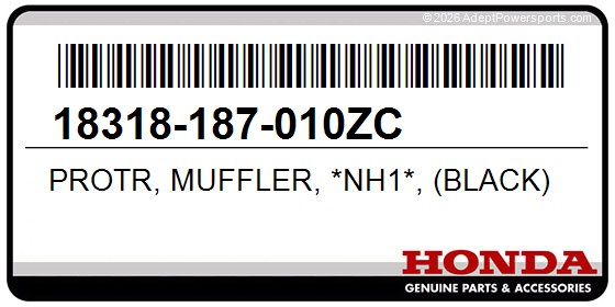 Honda 18318-187-010ZC Protr, Muffler, *Nh1*, (Black)