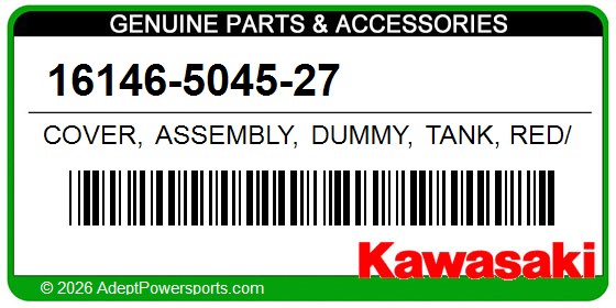 Kawasaki 16146-5045-27 Cover, Assembly, Dummy, Tank, Red/Red