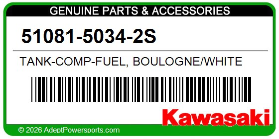 Kawasaki 51081-5034-2S Tank-Comp-Fuel, Boulogne/White