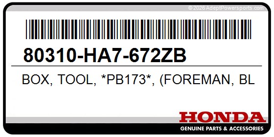 Honda 80310-HA7-672ZB Box, Tool, *Pb173*, (Foreman, Blue)