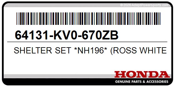 Honda 64131-KV0-670ZB Shelter Set *Nh196* (Ross White)