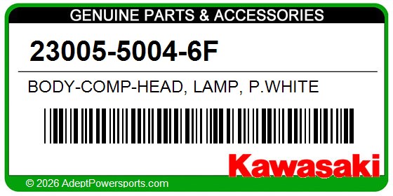 Kawasaki 23005-5004-6F Body-Comp-Head, Lamp, P.White