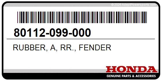 Honda 80112-099-000 Rubber, A, Rr., Fender