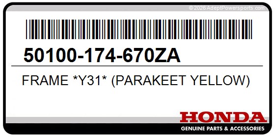 Honda 50100-174-670ZA Frame *Y31* (Parakeet Yellow)