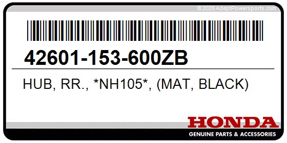 Honda 42601-153-600ZB Hub, Rr., *Nh105*, (Mat, Black)