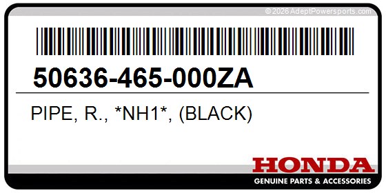 Honda 50636-465-000ZA Pipe, R., *Nh1*, (Black)