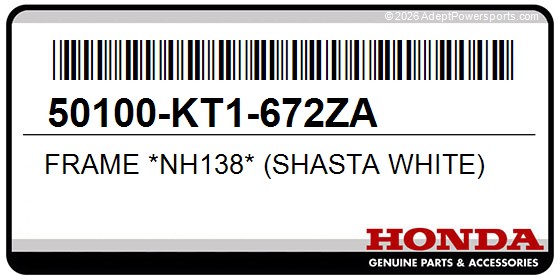 Honda 50100-KT1-672ZA Frame *Nh138* (Shasta White)