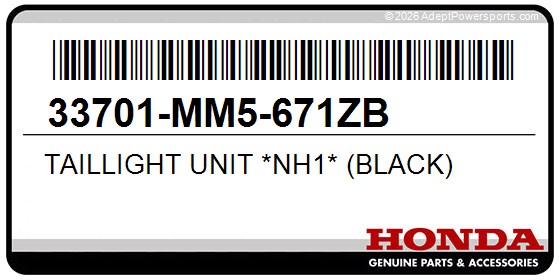 Honda 33701-MM5-671ZB Taillight Unit *Nh1* (Black)