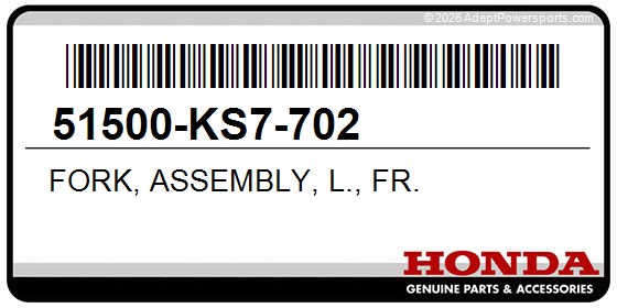Honda 51500-KS7-702 Fork, Assembly, L., Fr.