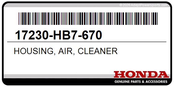 Honda 17230-HB7-670 Housing, Air, Cleaner