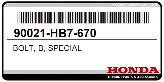 Honda 90021-HB7-670 Bolt, B, Special