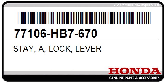 Honda 77106-HB7-670 Stay, A, Lock, Lever