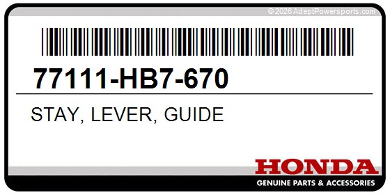 Honda 77111-HB7-670 Stay, Lever, Guide
