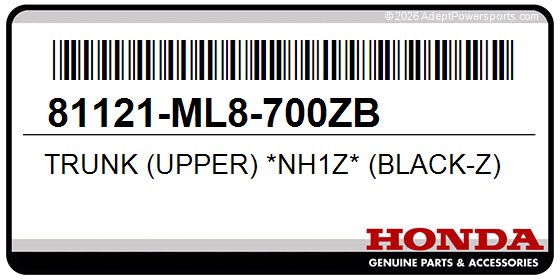 Honda 81121-ML8-700ZB Trunk (Upper) *Nh1z* (Black-Z)