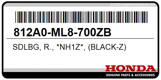 Honda 812A0-ML8-700ZB Sdlbg, R., *Nh1z*, (Black-Z)