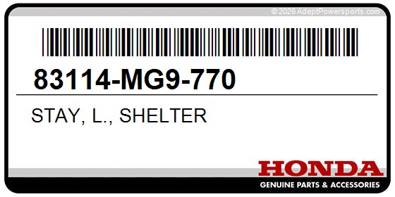 Honda 83114-MG9-770 Stay, L., Shelter