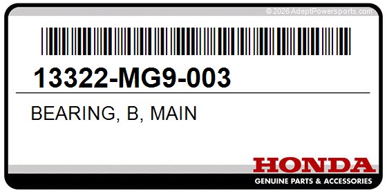 Honda 13322-MG9-003 Bearing, B, Main