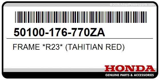 Honda 50100-176-770ZA Frame *R23* (Tahitian Red)