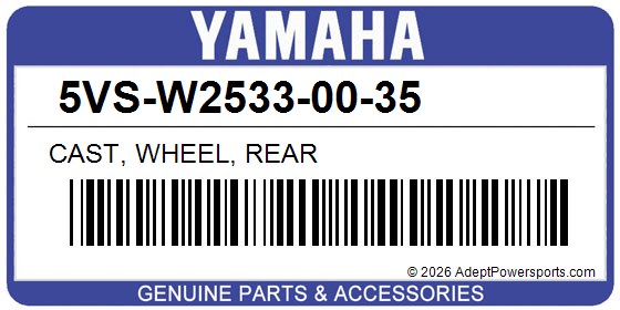 Yamaha 5VS-W2533-00-35 Cast, Wheel, Rear